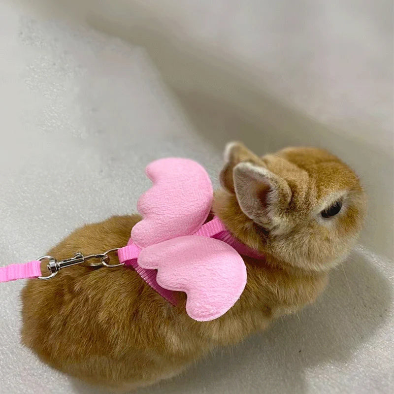 Cute Angel Wing Pet Rabbit Harness and Leash for Cats Rabbits Personalized Rabbit Harnesses Bunny Accessories Hamster Clothes