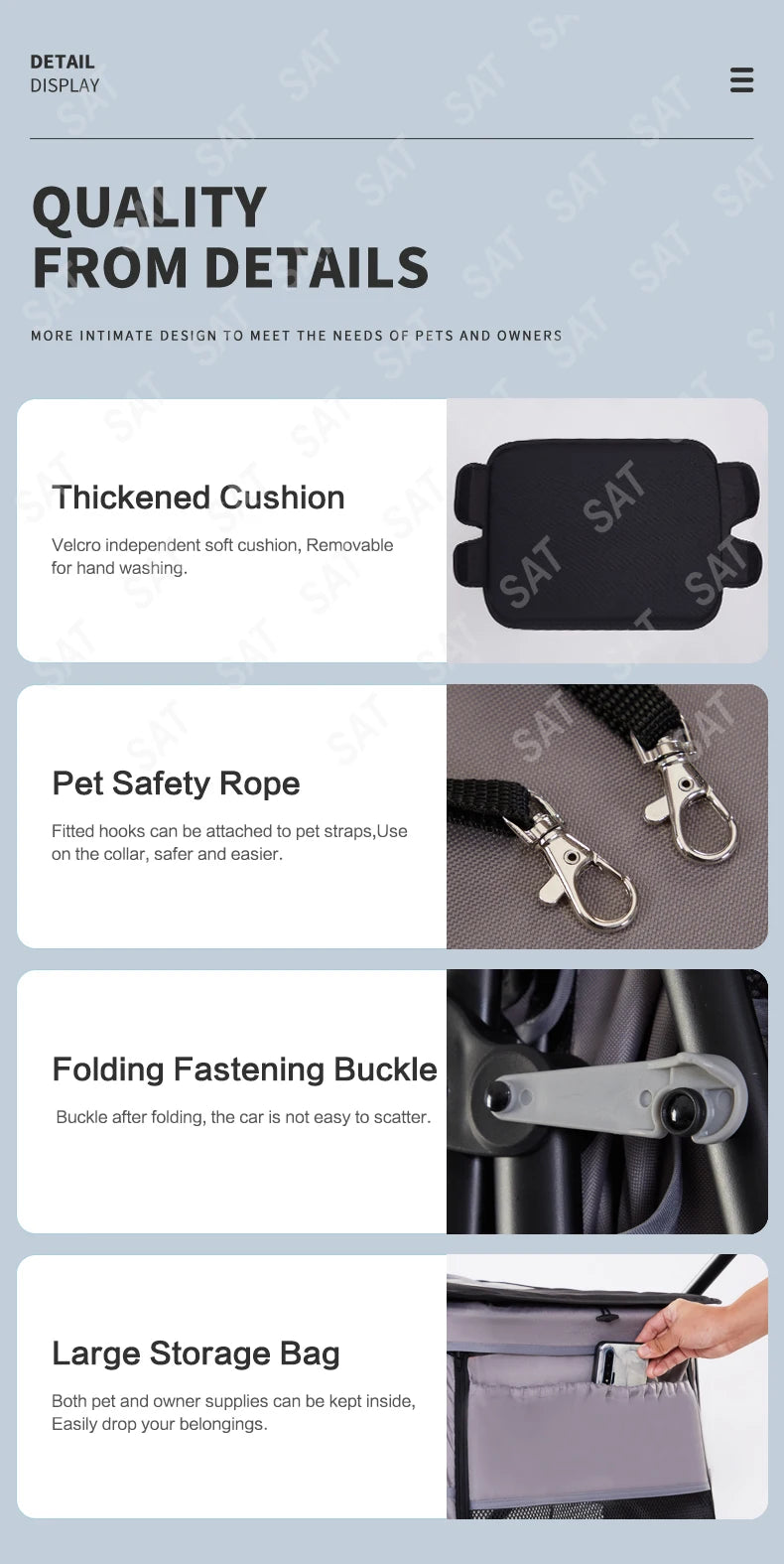 China Wholesale Outdoor retractable pet stroller cart open pet wagon stroller for travel