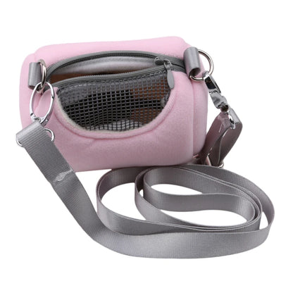 Hamster Carrier Bags Cross Body Accessories Cylinder Design Practical House Travel Portable Squirrel Visible Mesh Pet Cage