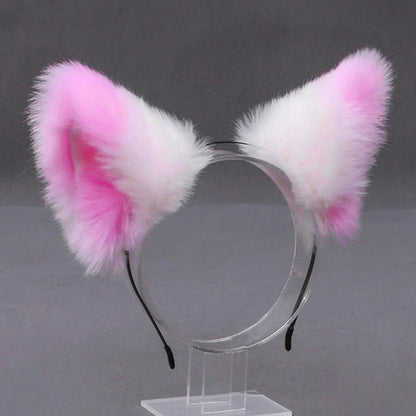 Fox Cat Ear Plush Hair Hoops Cosplay Fluffy Plush Hairband Headband Women Girl Masquerade Party Headwear Hair Accessories