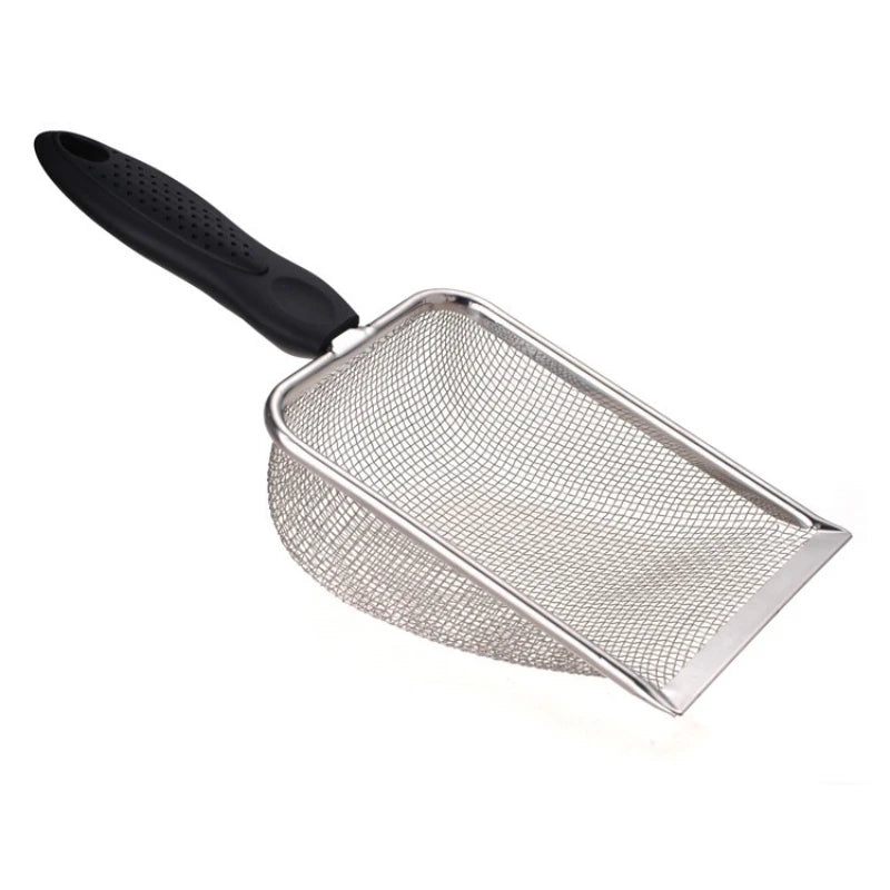 Cat Litter Shovel Stainless Steel Reptile Sand Substrate Shovel Clean Up Feces Fine Mesh Sifter For Bedding