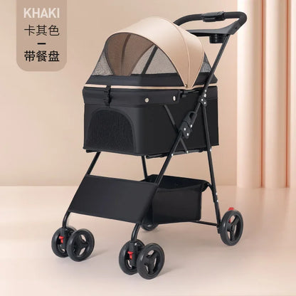Pet Stroller Lightweight and Foldable Dog Walking Cat Stroller Pet Cart Dog Walking Dog Stroller Going Out