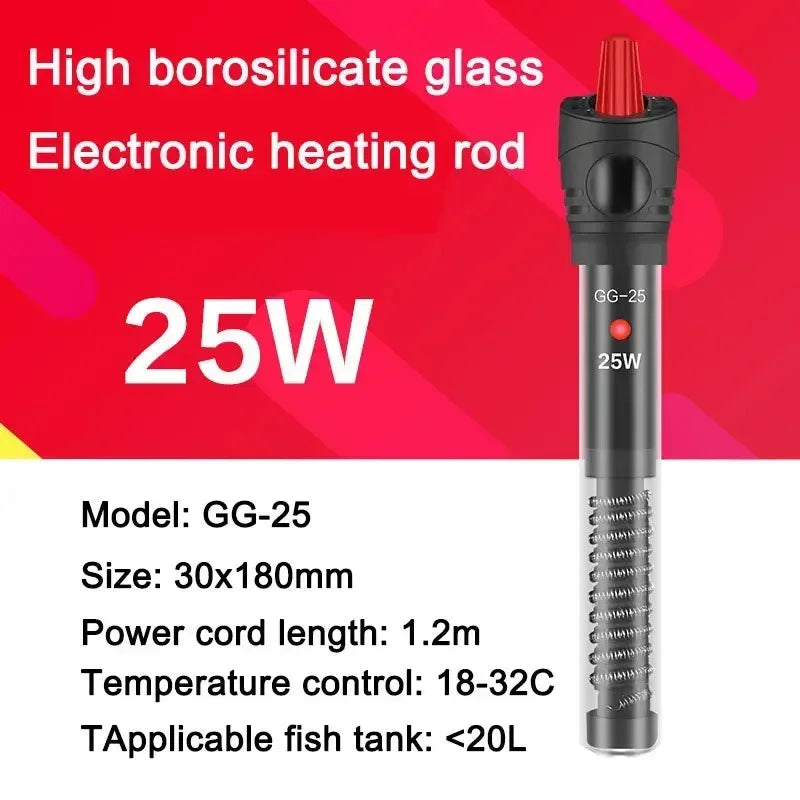 500W Fish Tank Heater Rod Red Parrot Non-explosive Glass Digital Display Aquarium Thermostat Automatic For Heating Water Tanks