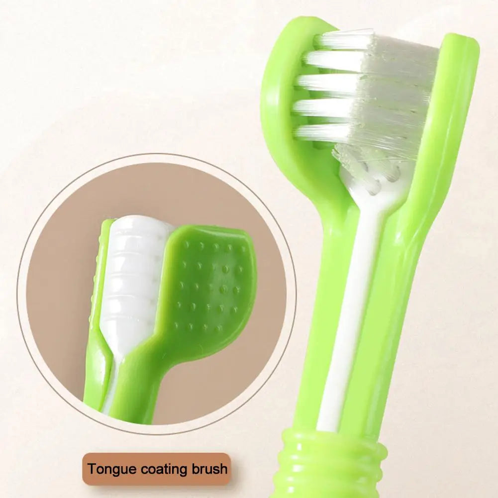 Three Sided Pet Toothbrush Three-Head Pet Toothbrush For Dogs And Cats Oral Cleaning Brush Care Products Tool Wholesale