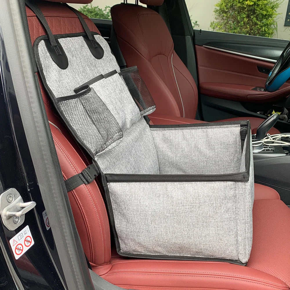 Dog Car Seat,Puppy Booster Seat for Car Front Seat with Storage Pockets