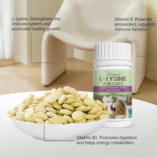 L-Lysine Cat Health Tablets- Immune Support for Feline Herpes & Respiratory Care, Calcium Absorption Aid