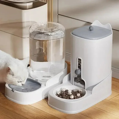 New Pet Cat Large Capacity Water Food Automatic Feeder Drinking Water Supplies Food Container Water Dispenser Dry Wet Separation