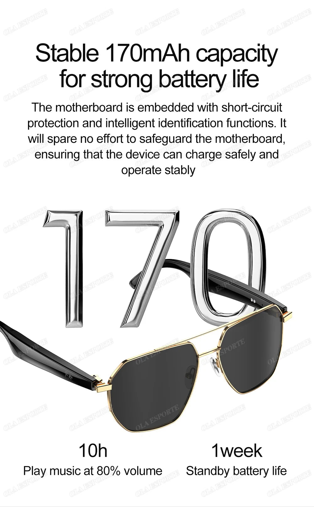 AI Smart Glasses with ChatGPT4.0 Instant Translation 164 Languages Bluetooth Calls IP67 Waterproof HD Camera for Travel Business