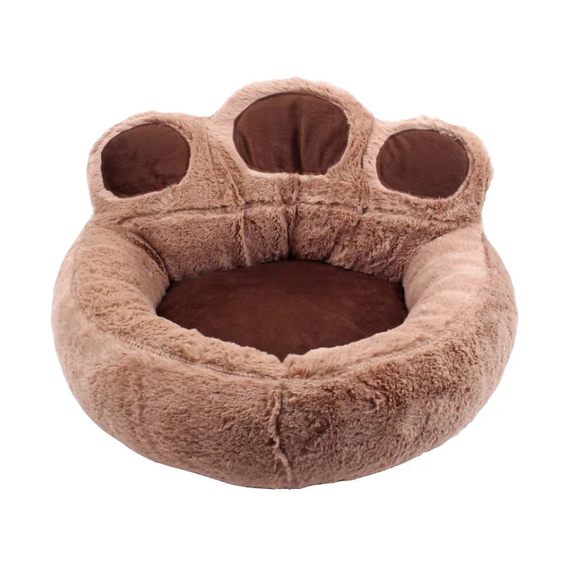 Winter Warm Kennel Pet Bear Paw Shape Nest Teddy Kennel Removable and Washable Pet Bed for Cats Dogs Pet Supplies Accessories