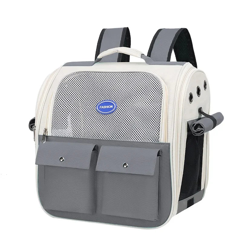 Adjustable Strap Pet Carrying Bag Foldable Cat Backpack for Outdoor Travel Ventilation Large Capacity Cat Carrier Backpack