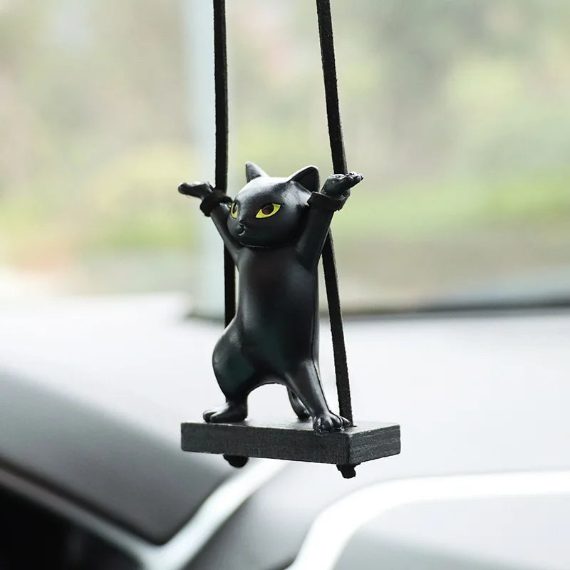 Car Pendant Creative Cute Branch Cat Rearview Mirror Pendant Car Interior Decoration Car Interior Accessories Para Auto
