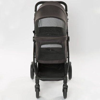 Luxury Pet Stroller Detachable and Folding Carrier Small Medium Dogs And Cats Trailer with Steel Pipe PC505 Large  Storage Bag