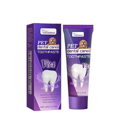 Pet Teeth Toothpaste V34 Deep Cleaning Teeth Mouth Deodorant Reduce Plaque Stain Dental Calculus Fresh Breath Pet Oral Care