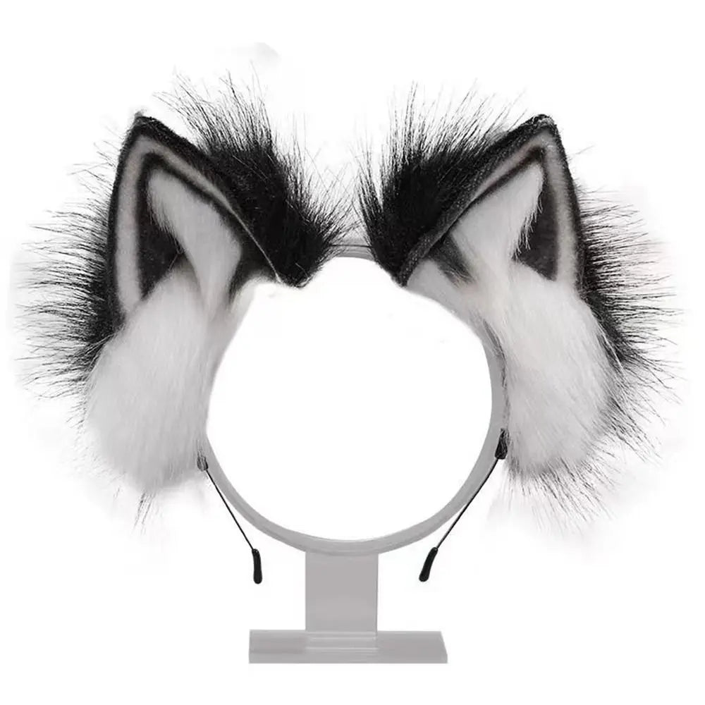 Cute Cat Ears Headband Plush Animal Hair Band Halloween Party Hair Hoops Womens Anime Cosplay Headwear Fancy Props Hair Ornament