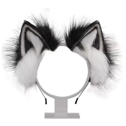 Cute Cat Ears Headband Plush Animal Hair Band Halloween Party Hair Hoops Womens Anime Cosplay Headwear Fancy Props Hair Ornament