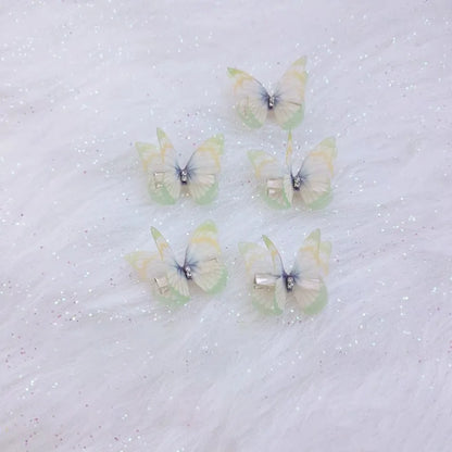 5PCS New Cute Princess Mesh Double-layer Butterfly Lovely Girls Hairpins Children Headwear Hairgrip Hair Clips Hair Accessories