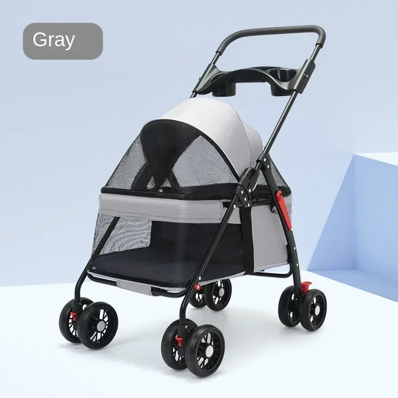 Pet Cart, Dog, Cat, Teddy Baby Stroller, Small Pet Cart, Lightweight and Foldable for Outdoor Travel