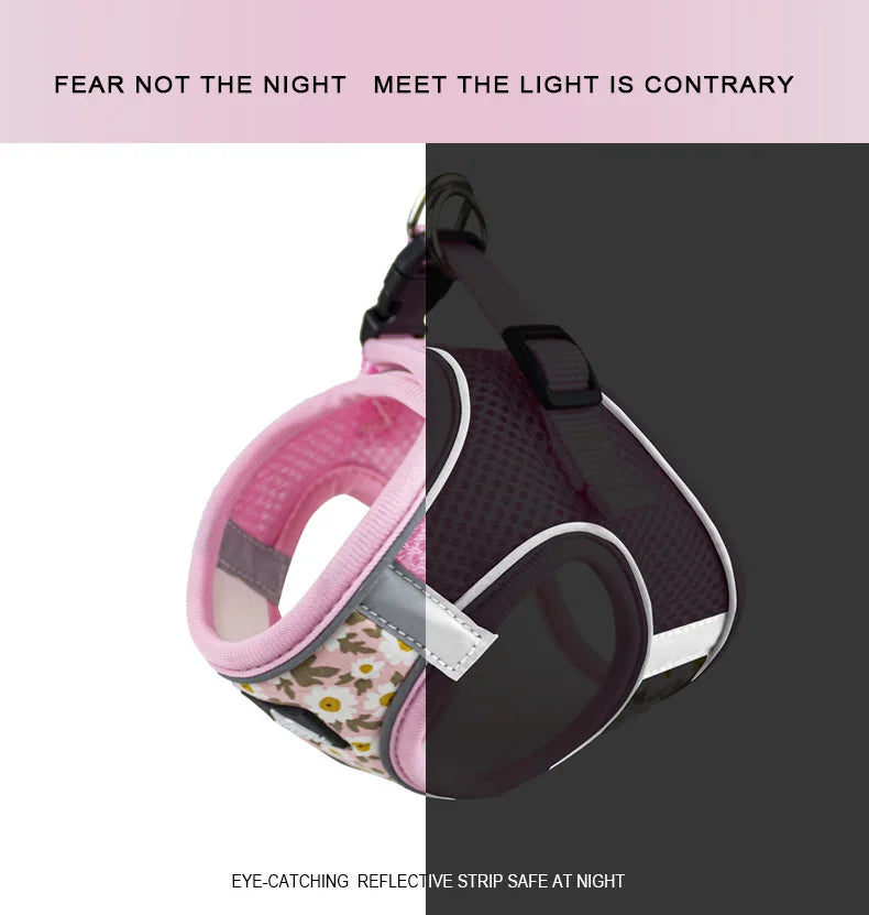 Nylon Mesh Cat Harness And Leash Breathable Kitten Cats Harnesses Small Dog Puppy Harness For French Bulldog Chihuahua Pug