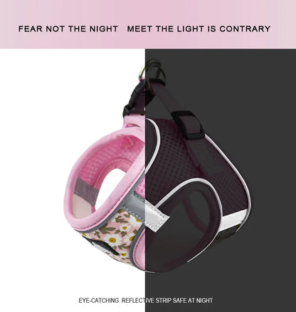 Nylon Mesh Cat Harness And Leash Breathable Kitten Cats Harnesses Small Dog Puppy Harness For French Bulldog Chihuahua Pug