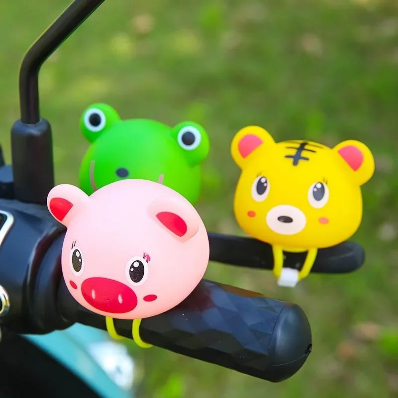 Cute Rubber Bicycle Bell Cartoon Animal Small Hamster Tricycle Scooter Handlebar Air Horn Ring Children's Balance Car Decoration