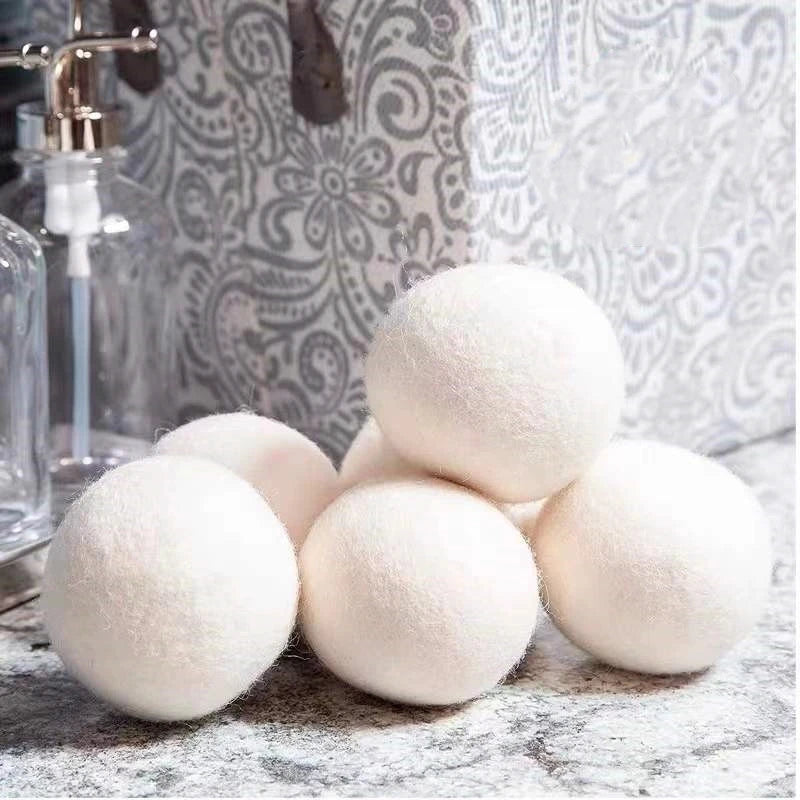 Wool Dryer Balls Reusable  Natural Fabric Softener Laundry Washing Machine Accessories Home Washing 4/5/6cm Fleece Dryer Balls