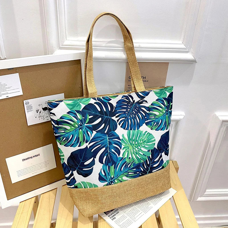 Women Handbag Floral Printed Beach Shopping Large Capacity Tote Bag Fashion Casua High Capacity Travel Ladies Shoulder Bag New