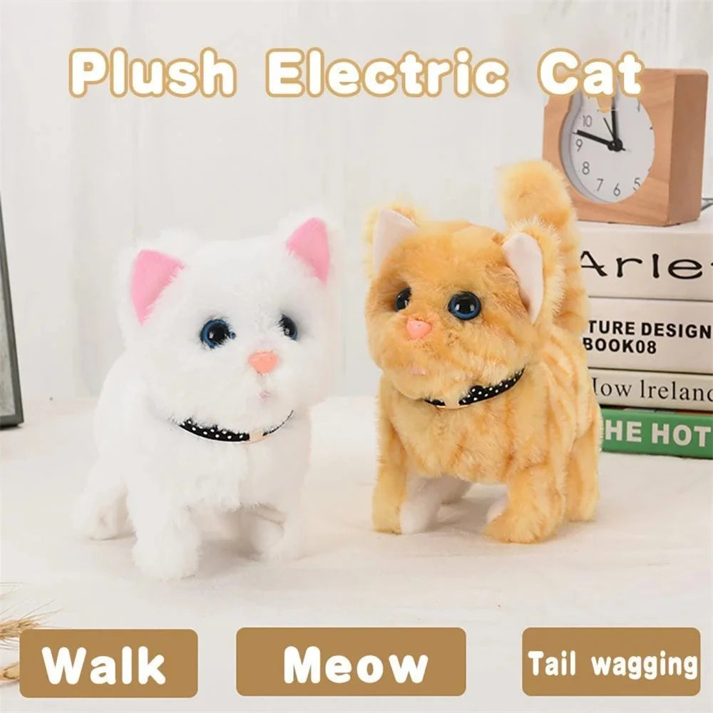 Electric Plush Kitten Toys That Can Walk Bark  Move And Simulate Delicate Plush Toys