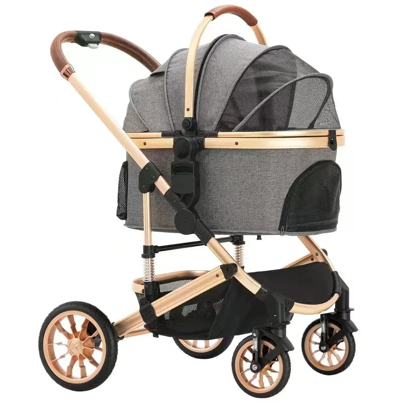 Pet Stroller Can Be Detached for Cats and Dogs The Large Space Is Comfortable and The Dog Stroller Is Easy To Fold