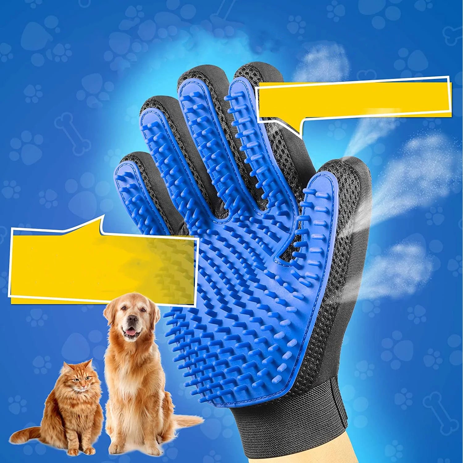 2PCS/1Pair Dog Pet Grooming Glove TPE Dogs Cats Brush Comb Remove Hair Gloves Dogs Bath Cleaning Supplies Animal Massage Combs