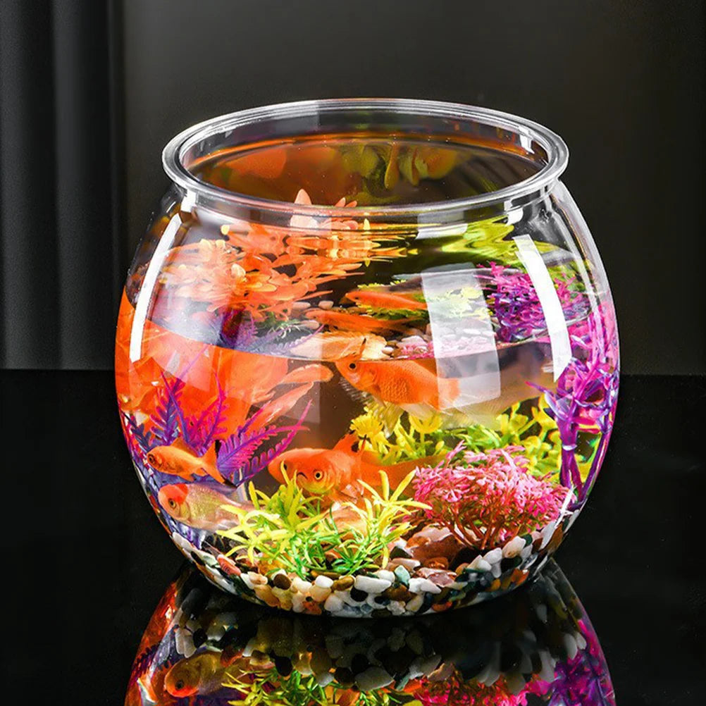 Plastic Fish Bowls Round Aquarium Clear Fish Keeper Tanks Vase Pot Goldfish Bowl Fish Bowls Diy Snow