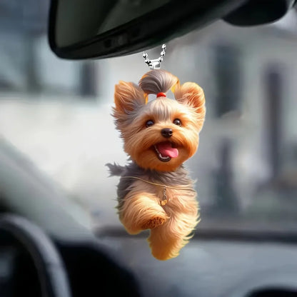 petshomesupplies 1 vibrant acrylic Happy Running Dog statue - car rearview mirror decoration, keychain bag, colorful and fun accessories