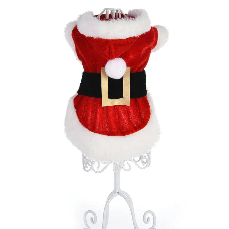 Santa Christmas Costume Clothes for Pet Small Dogs Winter Dog Hooded Coat Jackets Puppy Cat Clothing Chihuahua Yorkie Outfit