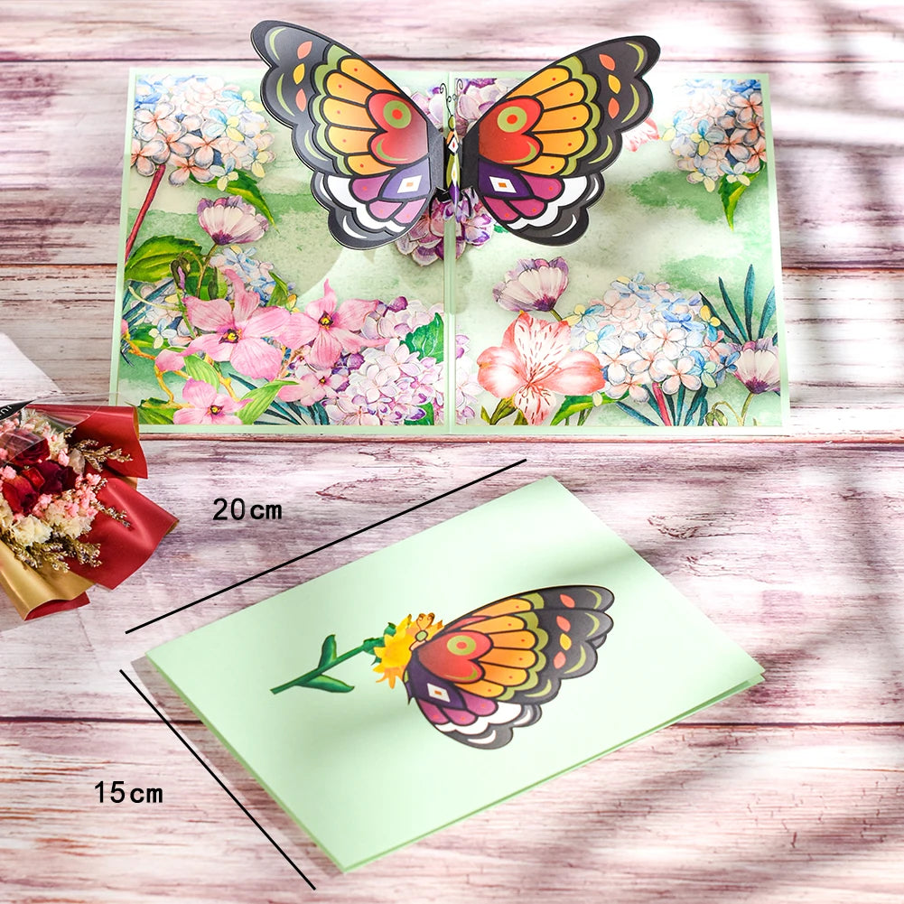 3D Animals Pop up Card Birthday Greeting Card Butterfly