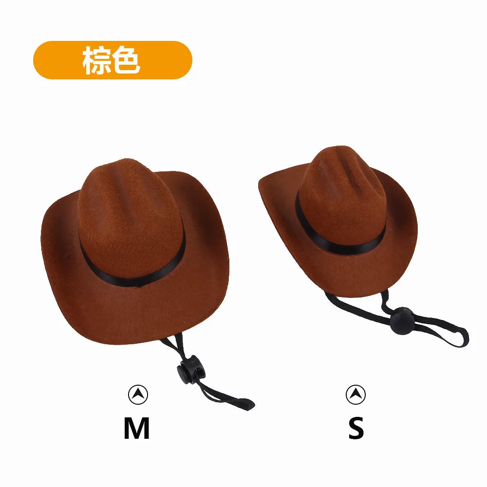 British Pet Dog Hat Star Cowboy Hat Pet Supplies Adjustable Dog Costume Top Hat Headwear Dogs Caps Pet Sun Hats for Cats