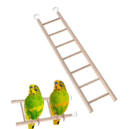 Wooden Ladder Swing Scratcher Climbing Ladder Hamsters Parrot Toys Pet Supplies