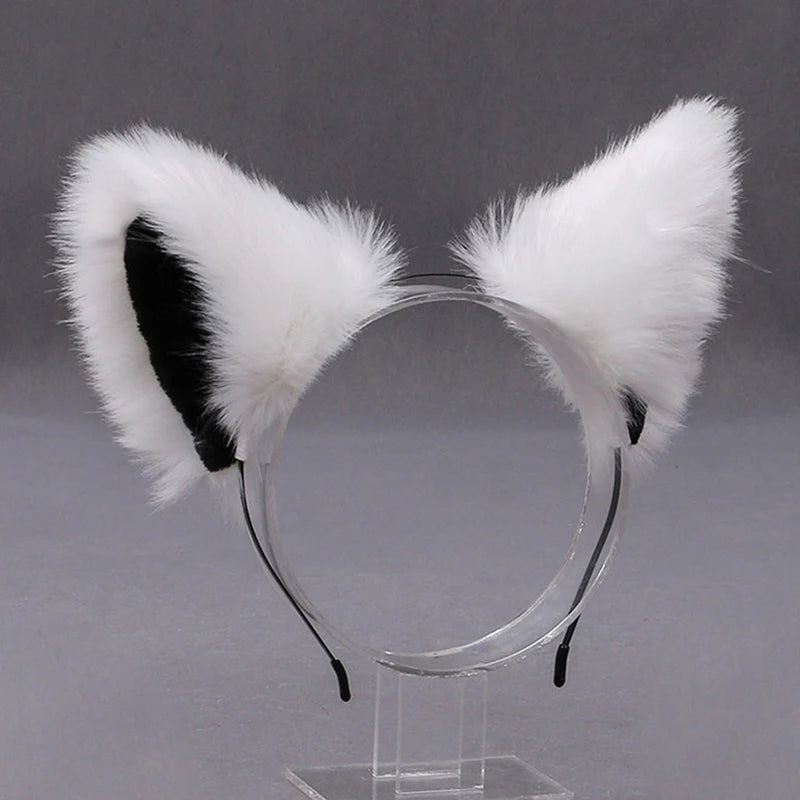 Fox Cat Ear Plush Hair Hoops Cosplay Fluffy Plush Hairband Headband Women Girl Masquerade Party Headwear Hair Accessories