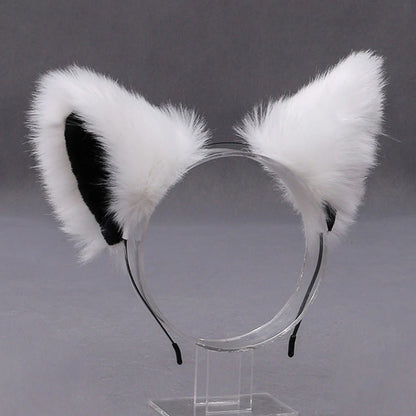 Fox Cat Ear Plush Hair Hoops Cosplay Fluffy Plush Hairband Headband Women Girl Masquerade Party Headwear Hair Accessories