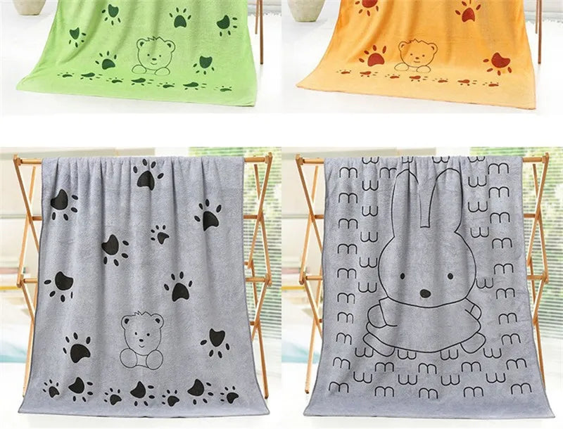 Microfiber Pet Towel Super Absorbent Pet Bath Towel for Cats Small Large Dogs Cleaning Grooming Drying Tool Pets Supplies