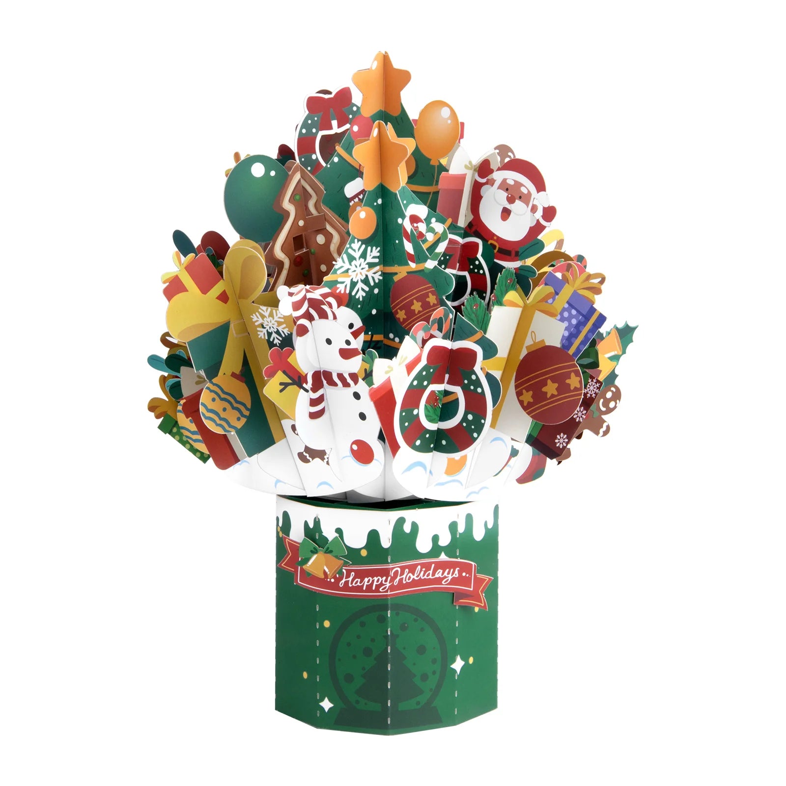 Christmas Pop Up Card, Christmas Bouquet Popup Card, Happy Holidays New Year