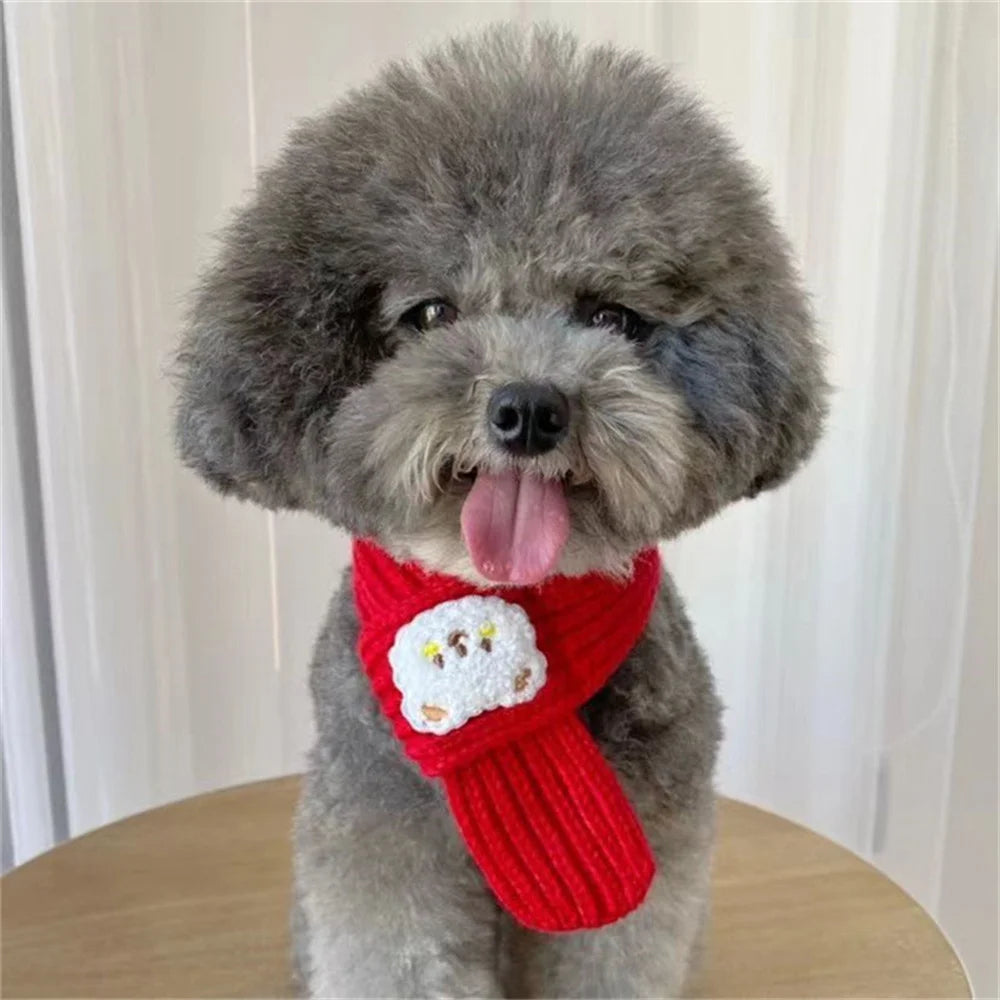 Winter Warm Puppy Dog Cat Scarf Christmas Cute  Pet Accessories for Small Medium Dogs Poodle Yorkshire Scarves mascotas Products