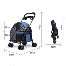 Wholesale Foldable Pet Stroller 4 Wheels Lightweight Outdoor Travel Cat Carrier Pet Trolley Cart for Small Cats Dogs