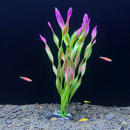 7.08 吋魚缸仿真植物水族箱人造裝飾植物擺飾水草魚缸塑膠裝飾 18 厘米