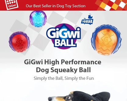 Interactive Dog Ball Pet Toys G-Ball Series Squeaky 2.5' Bouncy Assorted Colors for Small/Medium Dogs