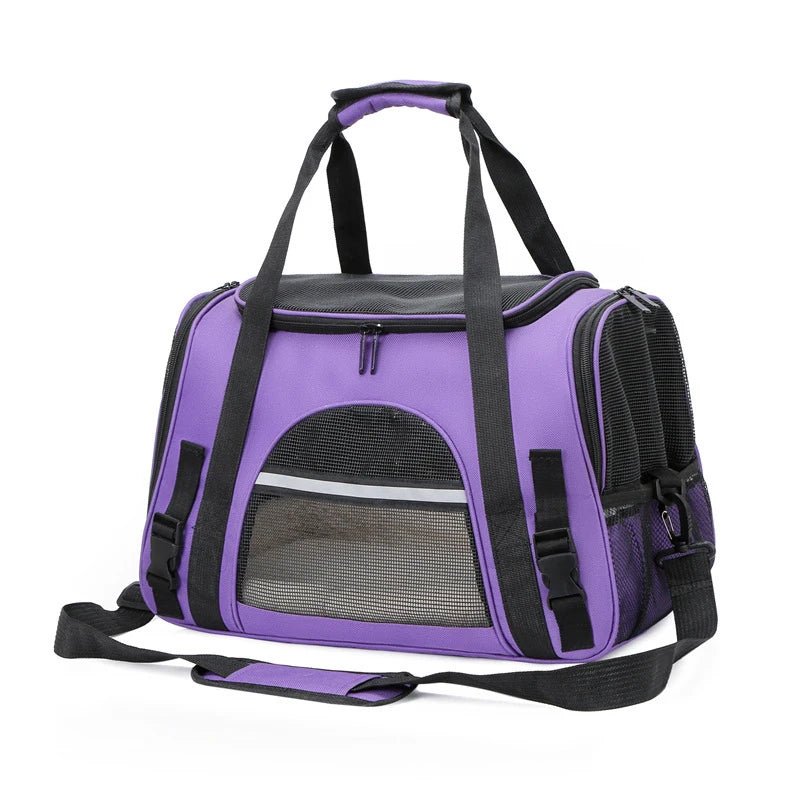 Cat Bags Soft-Sided Portable Dog Carrier Mesh Breathable Carrier Bags Foldable Cats Handbag Travel Pet Bag Transport Bag