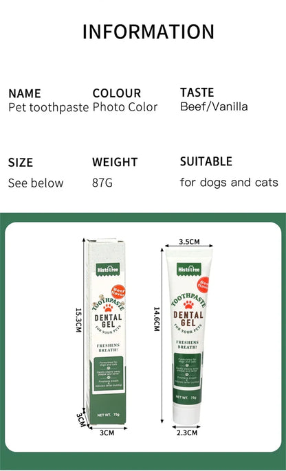 ペット犬用歯磨き粉クリーニング用品バニラビーフ風味ペット猫犬用歯磨き粉