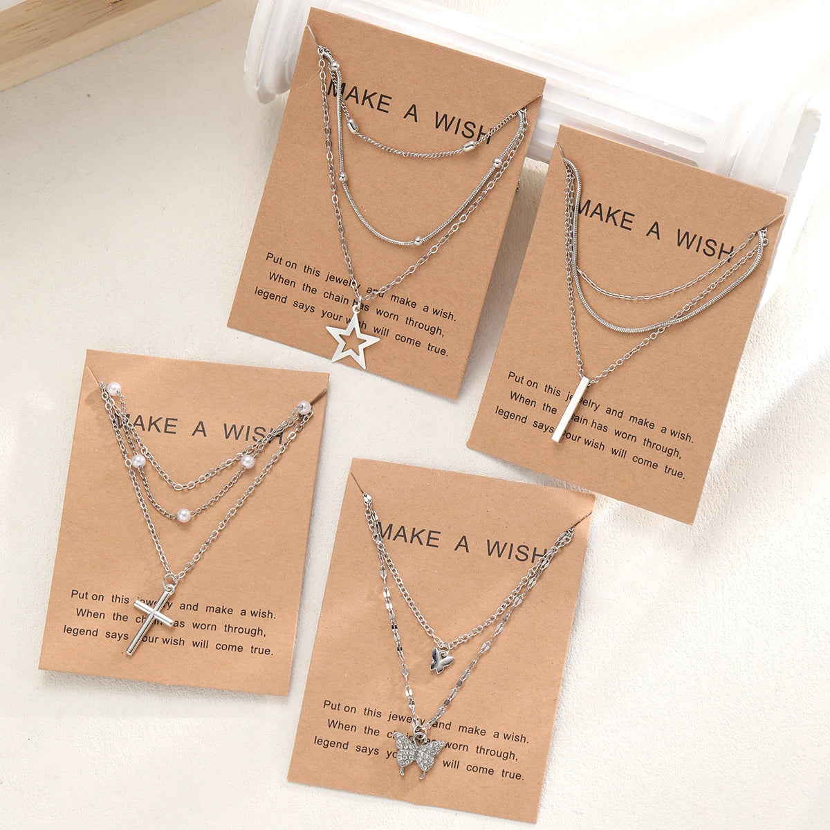 10 Pcs Fashion Butterfly Necklaces For Women Boho Vintage Colorful Simple Pendant Choker Chain 2024 New Jewelry Gifts Wholesale
