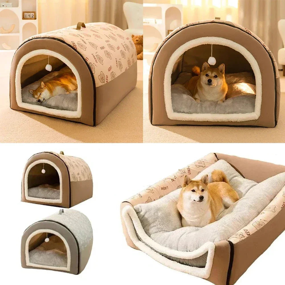 1PC Large Dog Kennel Winter Warm Dog House Removable Washable Four Seasons Large Dogs and Dog House Type Pet Sleeping Supplies