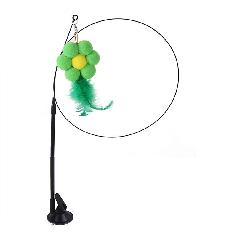 貓玩具模擬鳥互動吸盤羽毛鳥帶鈴鐺貓棒玩具幼貓玩逗貓棒玩具貓用品