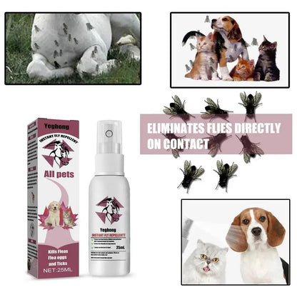 Pet Skin Spray Fleas Tick and Mosquitoes Spray for Dogs Cats and Home Fleas Eliminator Control Prevention Protect Dog Perfume