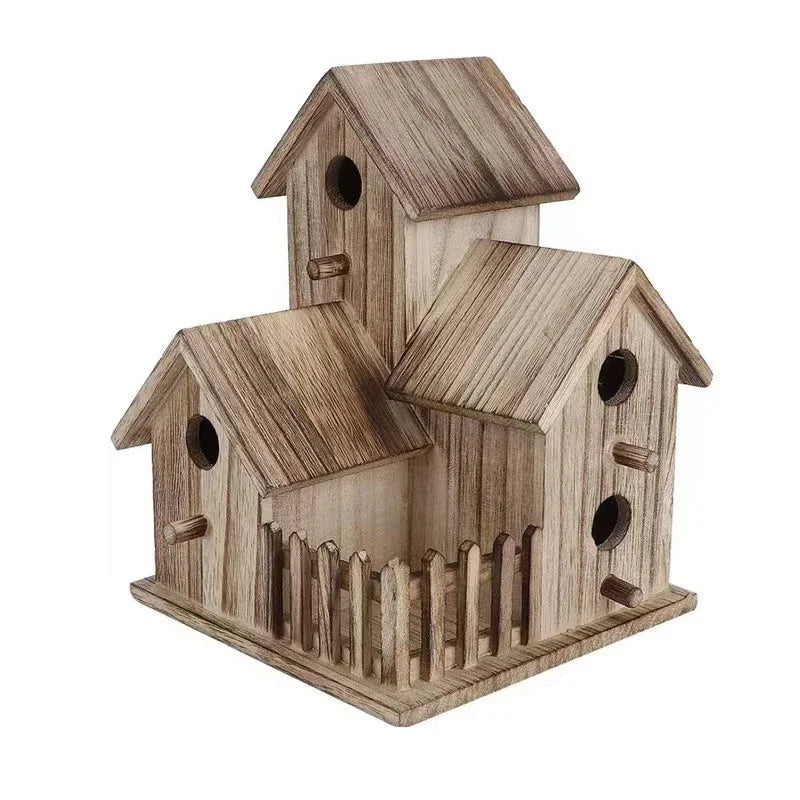 Wild Wooden Bird House Outdoor Garden Courtyard Creative Bird Rest Nest Mountable Nesting Box Bird Breeding Box